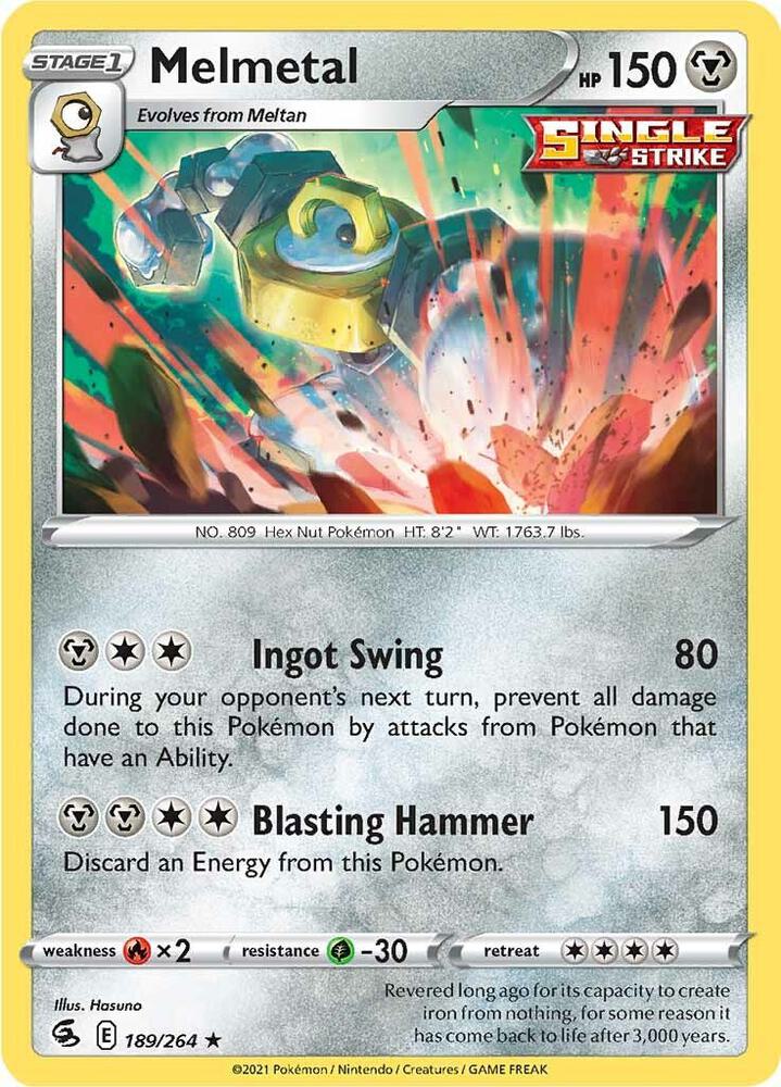 Melmetal 189/264 card from SWSH08: Fusion Strike