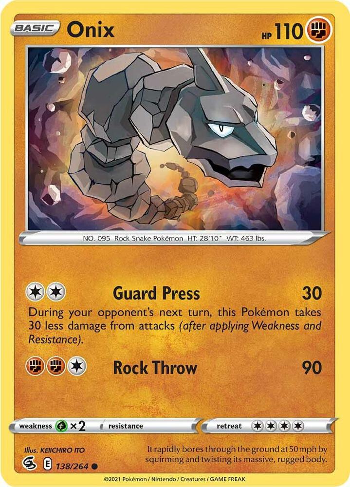 Onix 138/264 card from SWSH08: Fusion Strike