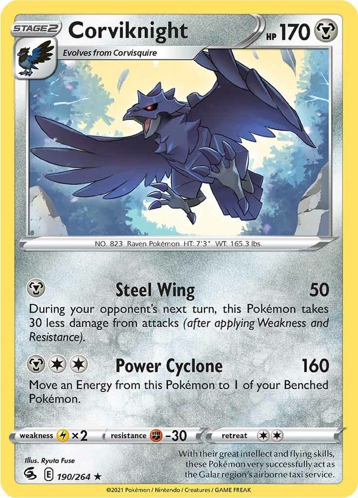 Corviknight 190/264 card from SWSH08: Fusion Strike