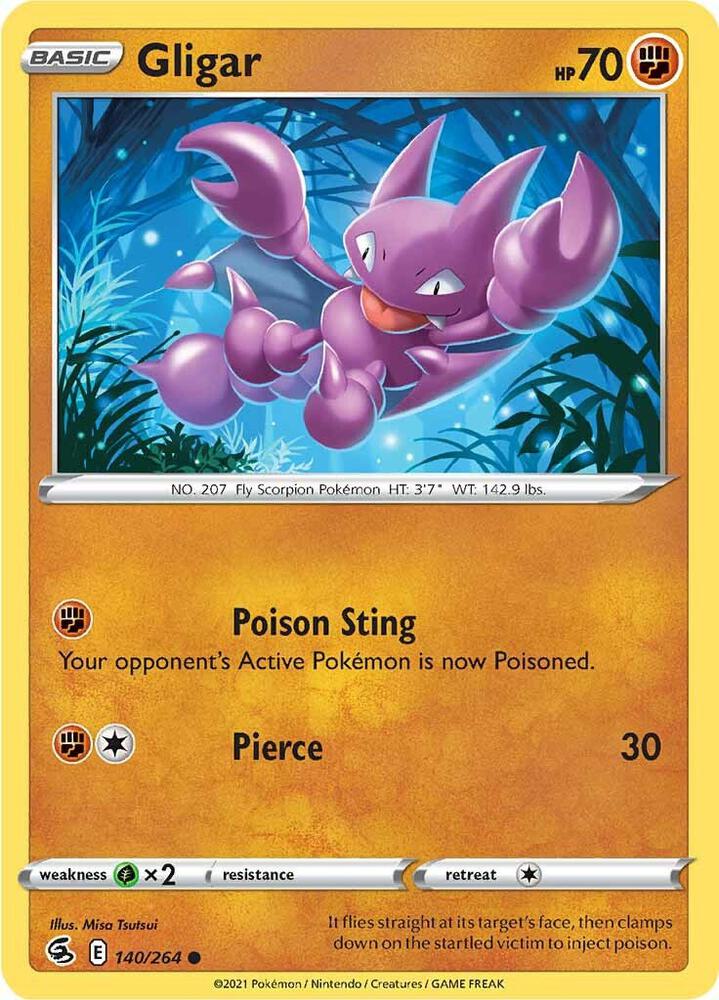 Gligar 140/264 card from SWSH08: Fusion Strike