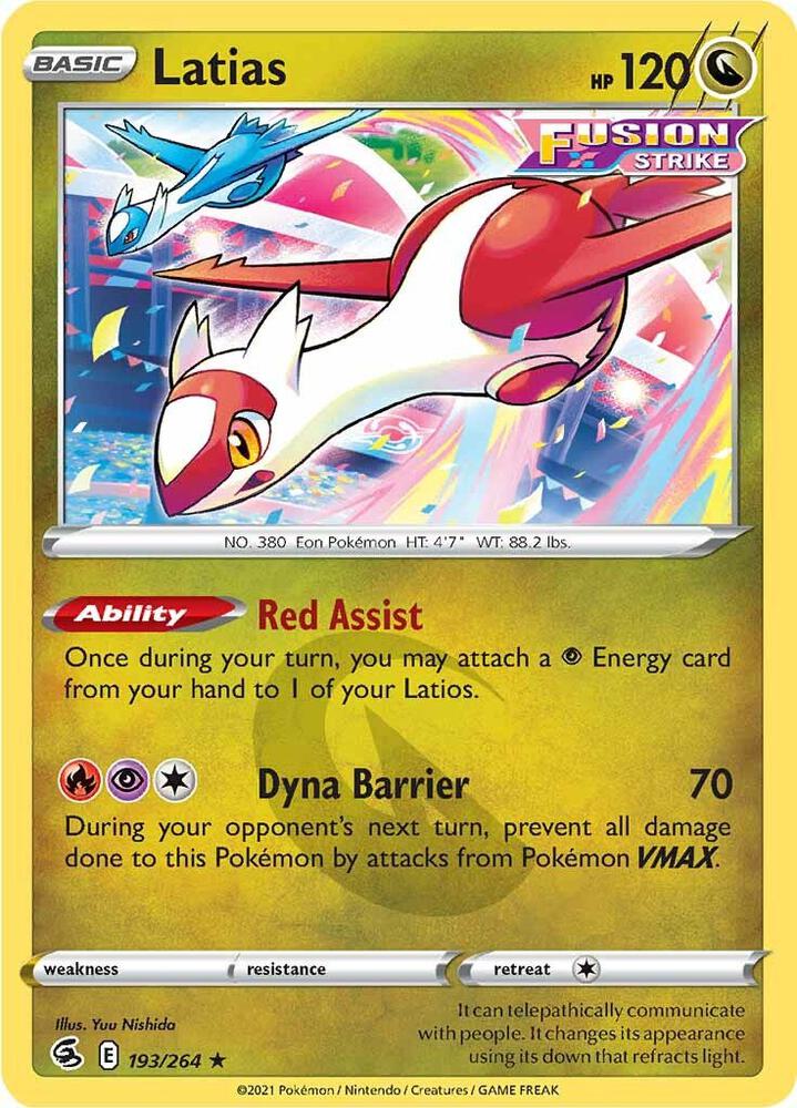 Latias 193/264 card from SWSH08: Fusion Strike