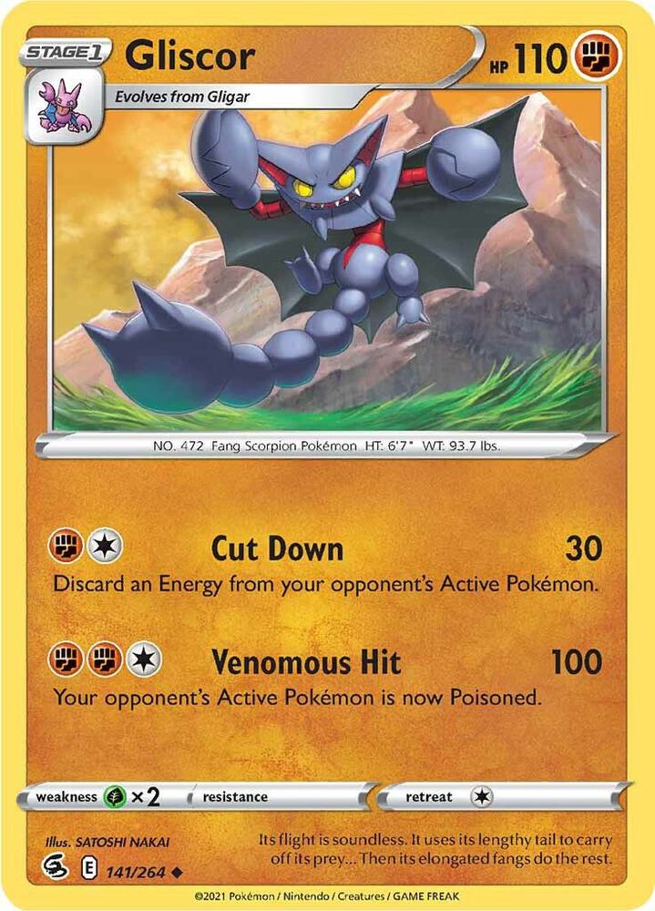 Gliscor 141/264 card from SWSH08: Fusion Strike