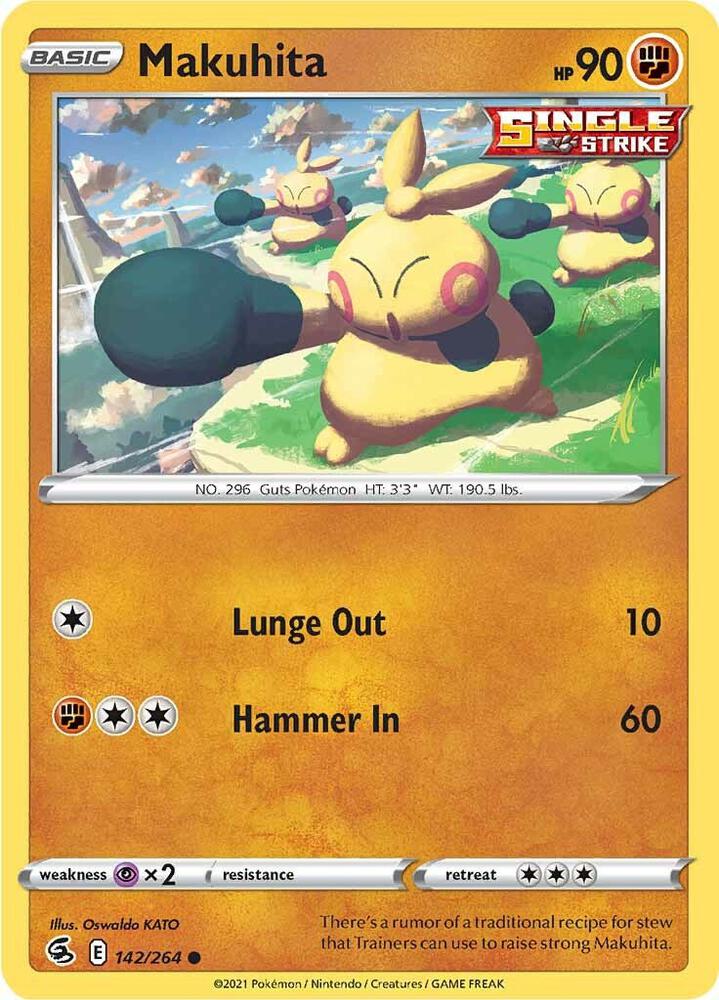 Makuhita 142/264 card from SWSH08: Fusion Strike