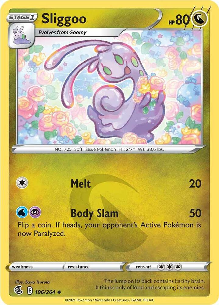 Sliggoo 196/264 card from SWSH08: Fusion Strike