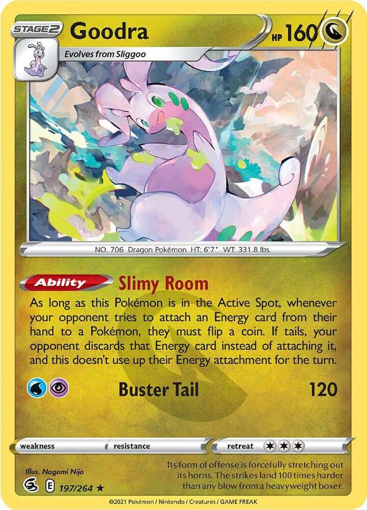 Goodra 197/264 card from SWSH08: Fusion Strike
