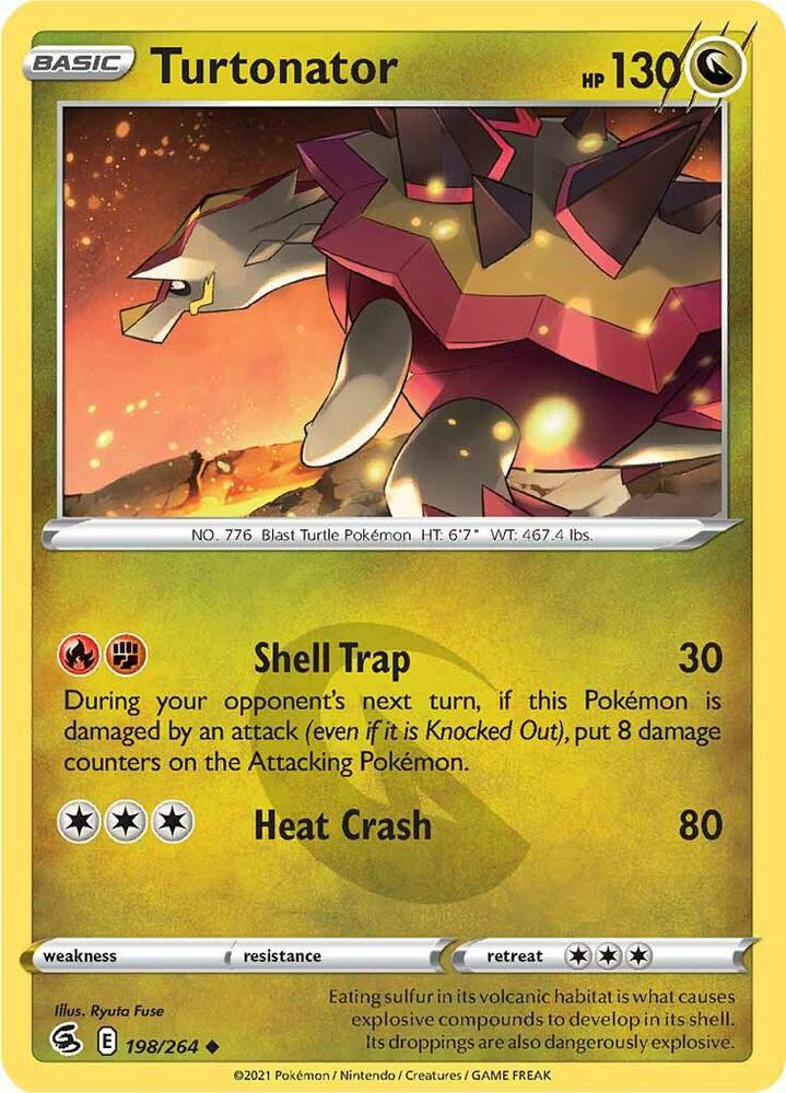 Turtonator 198/264 card from SWSH08: Fusion Strike