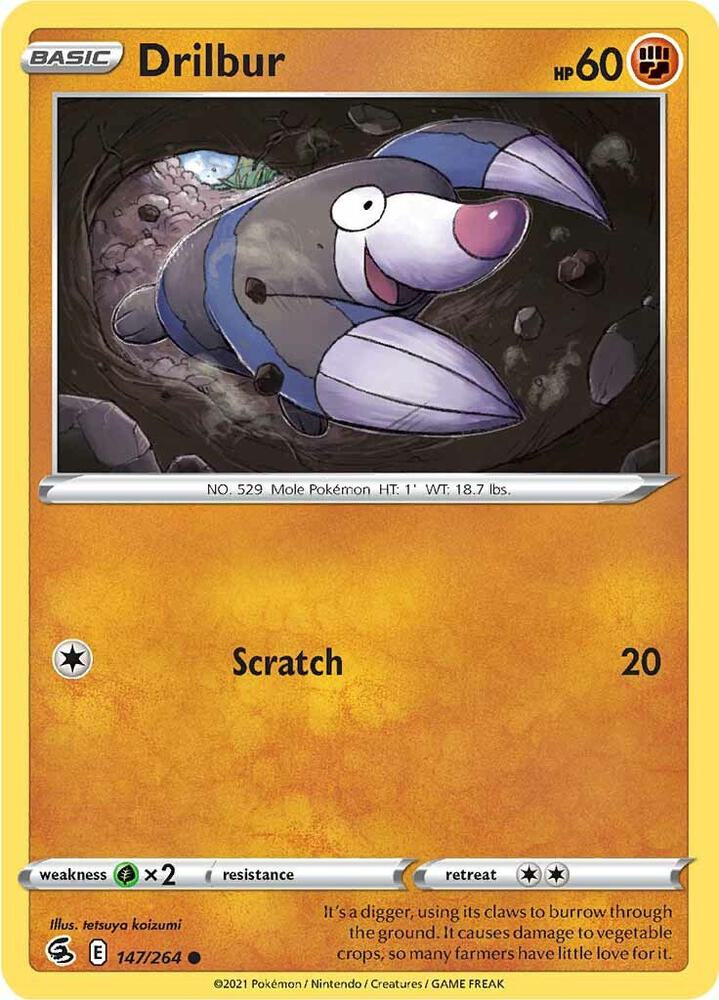 Drilbur 147/264 card from SWSH08: Fusion Strike