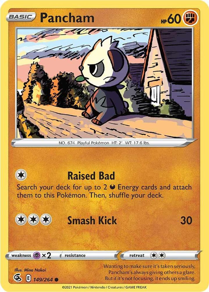 Pancham 149/264 card from SWSH08: Fusion Strike
