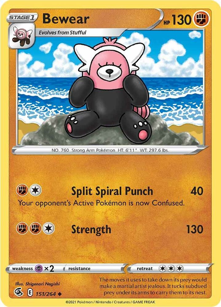 Bewear 151/264 card from SWSH08: Fusion Strike