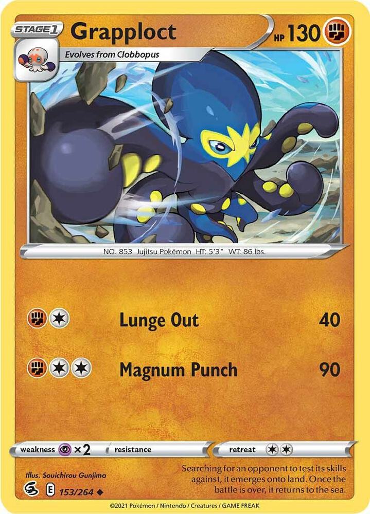 Grapploct 153/264 card from SWSH08: Fusion Strike