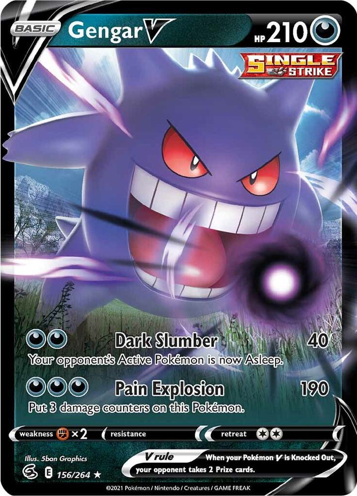 Gengar V 156/264 card from SWSH08: Fusion Strike