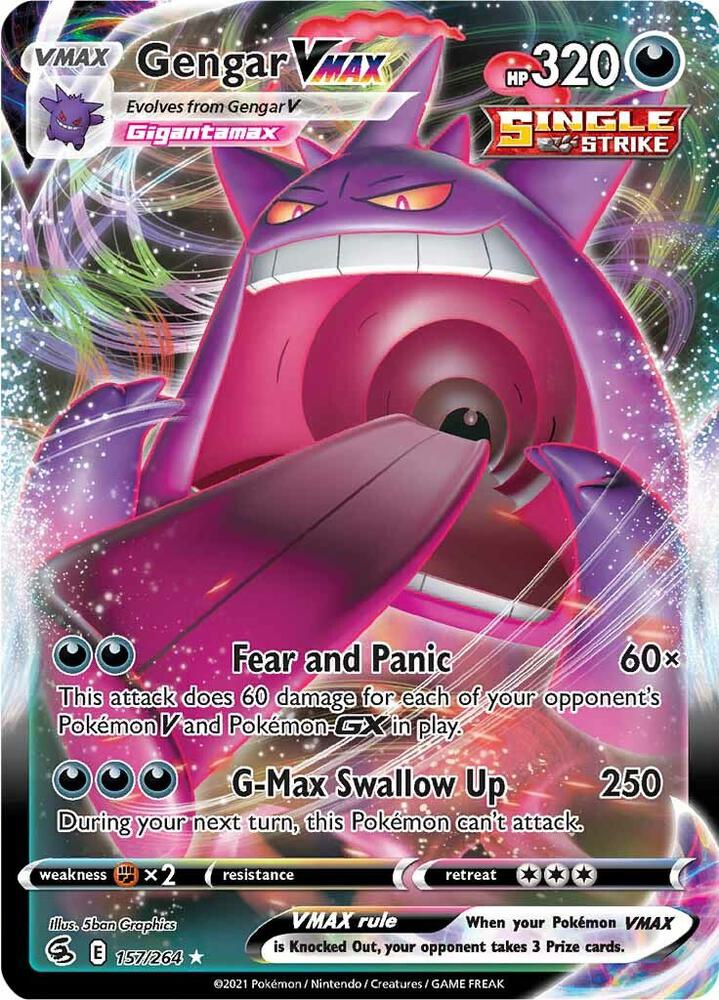 Gengar VMAX 157/264 card from SWSH08: Fusion Strike