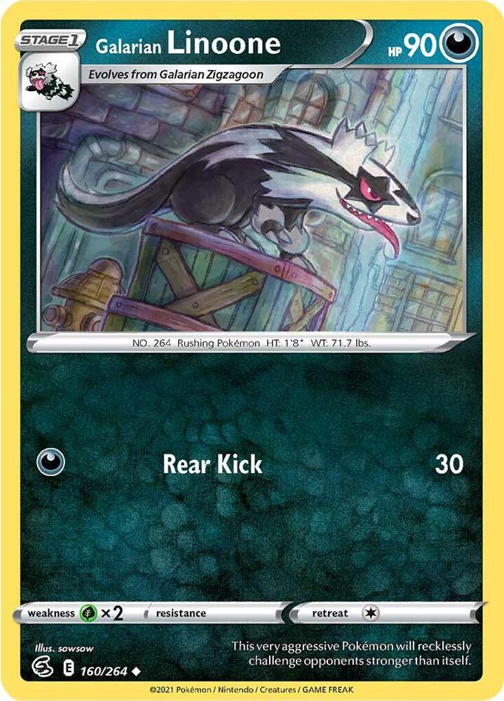 Galarian Linoone 160/264 card from SWSH08: Fusion Strike