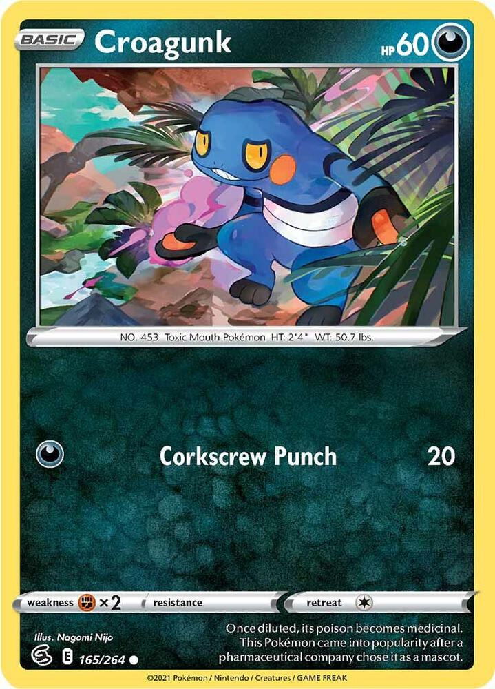 Croagunk 165/264 card from SWSH08: Fusion Strike