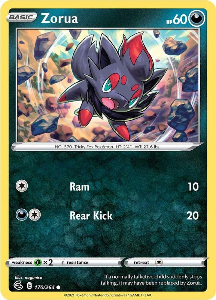 Zorua 170/264 card from SWSH08: Fusion Strike