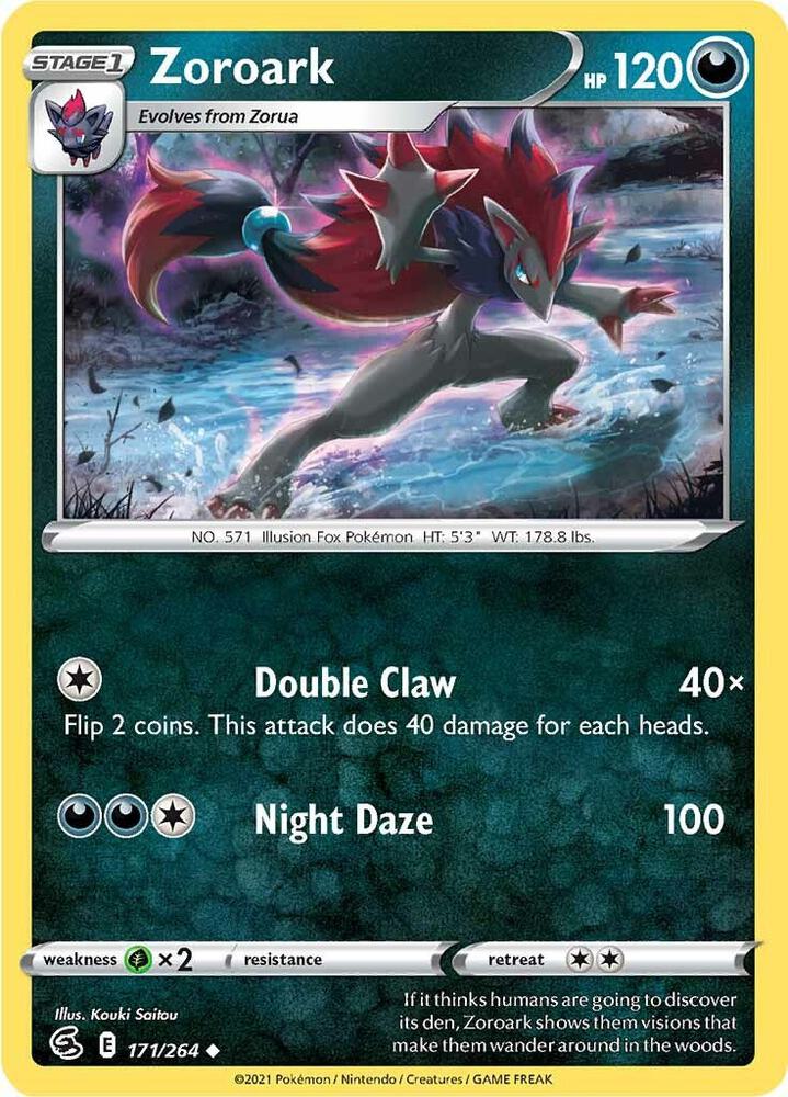 Zoroark 171/264 card from SWSH08: Fusion Strike