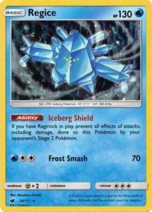 Regice (Cosmos Holo) 28/111 card from SM Promos