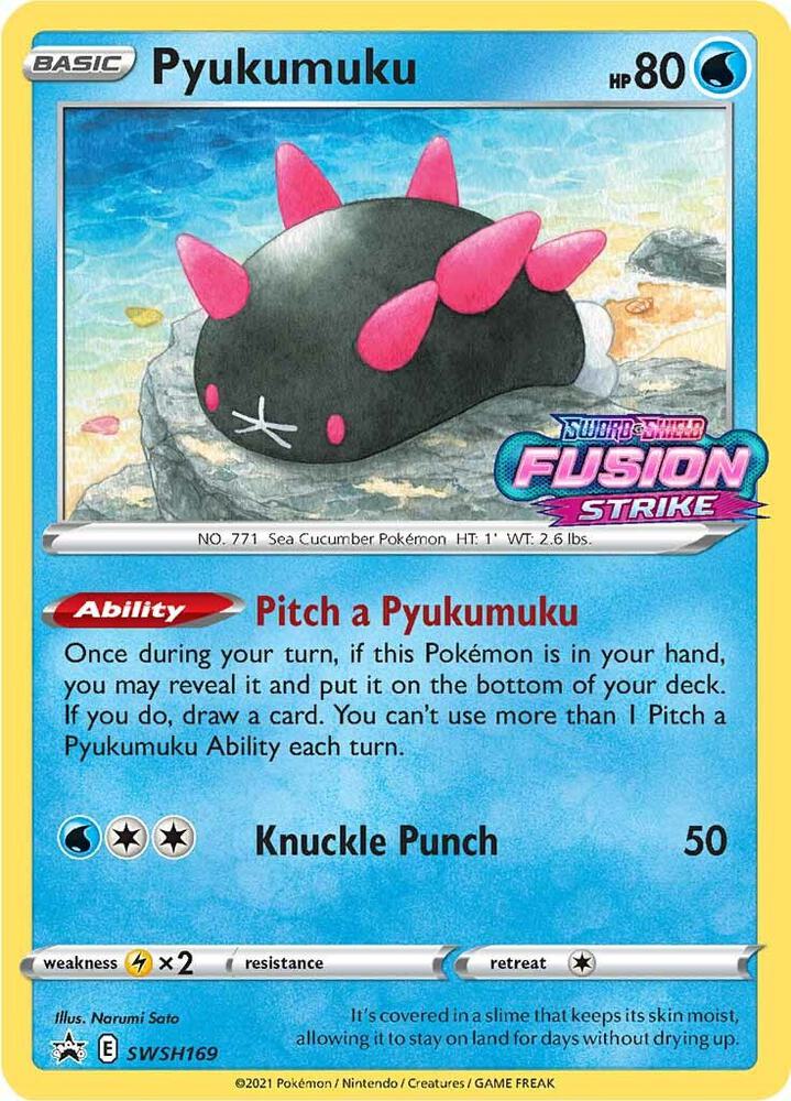 Pyukumuku (Prerelease) SWSH169 card from SWSH: Sword & Shield Promo Cards