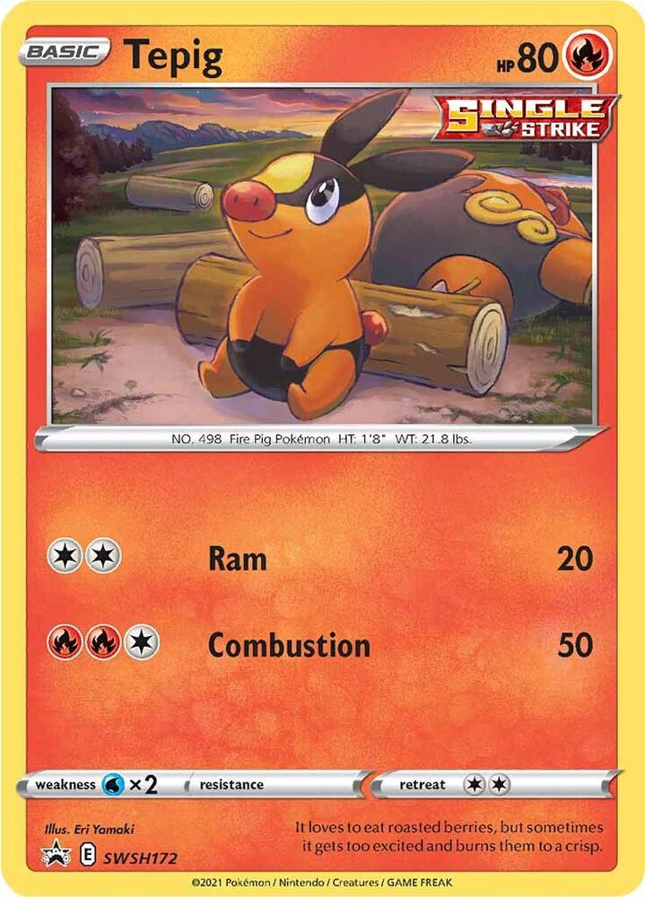 Tepig SWSH172 card from SWSH: Sword & Shield Promo Cards