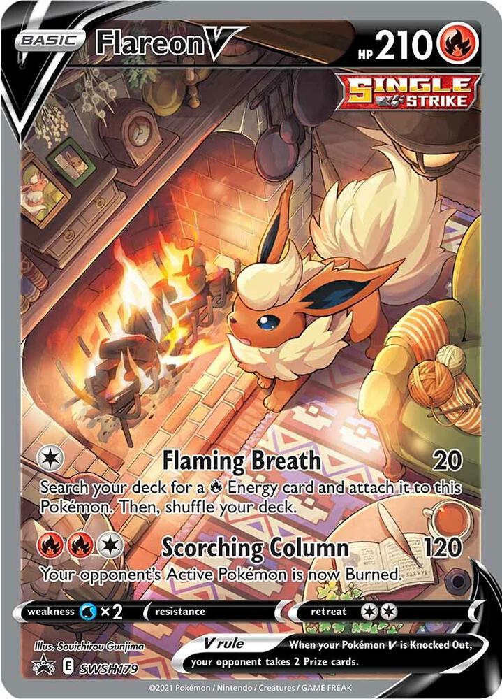 Flareon V SWSH179 card from SWSH: Sword & Shield Promo Cards