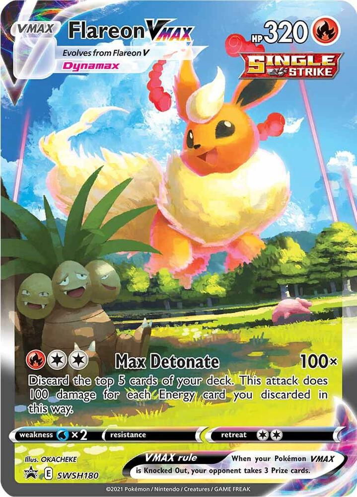 Flareon VMAX SWSH180 card from SWSH: Sword & Shield Promo Cards