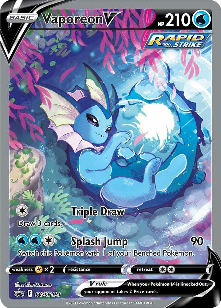 Vaporeon V SWSH181 card from SWSH: Sword & Shield Promo Cards