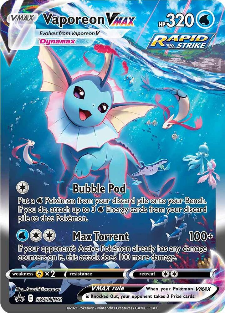 Vaporeon VMAX SWSH182 card from SWSH: Sword & Shield Promo Cards