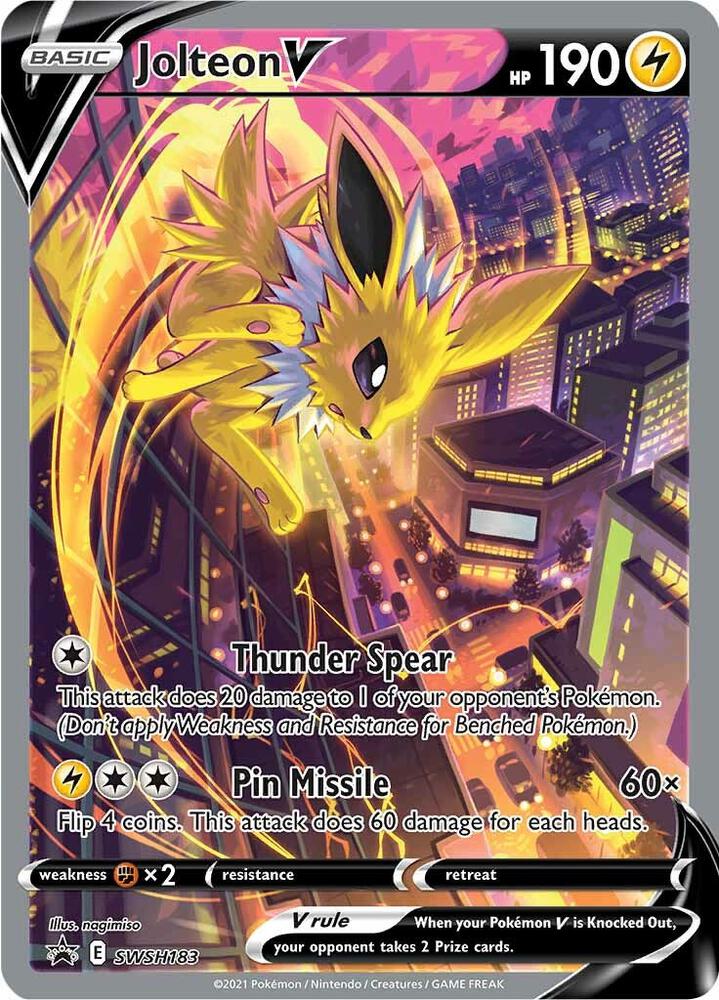 Jolteon V SWSH183 card from SWSH: Sword & Shield Promo Cards