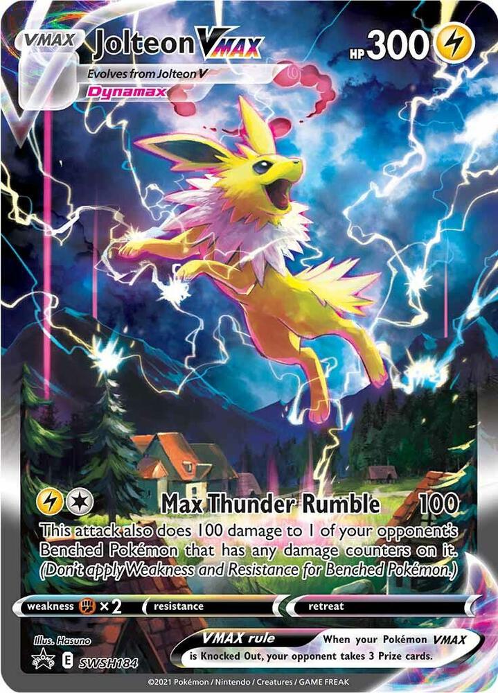 Jolteon VMAX SWSH184 card from SWSH: Sword & Shield Promo Cards