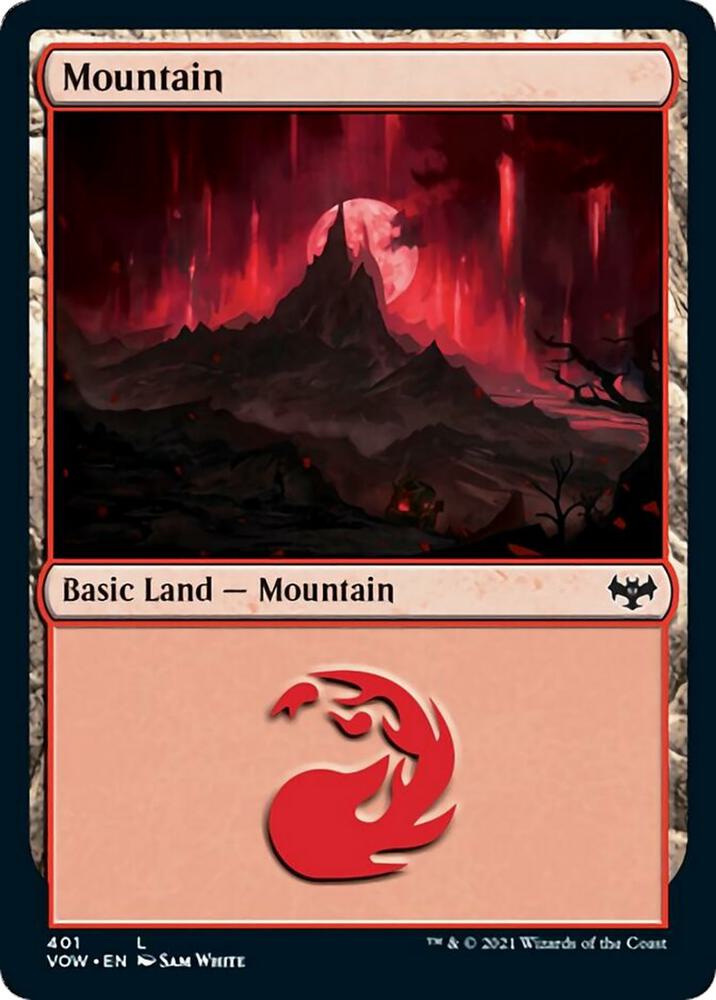 Mountain 401 card from Innistrad: Crimson Vow