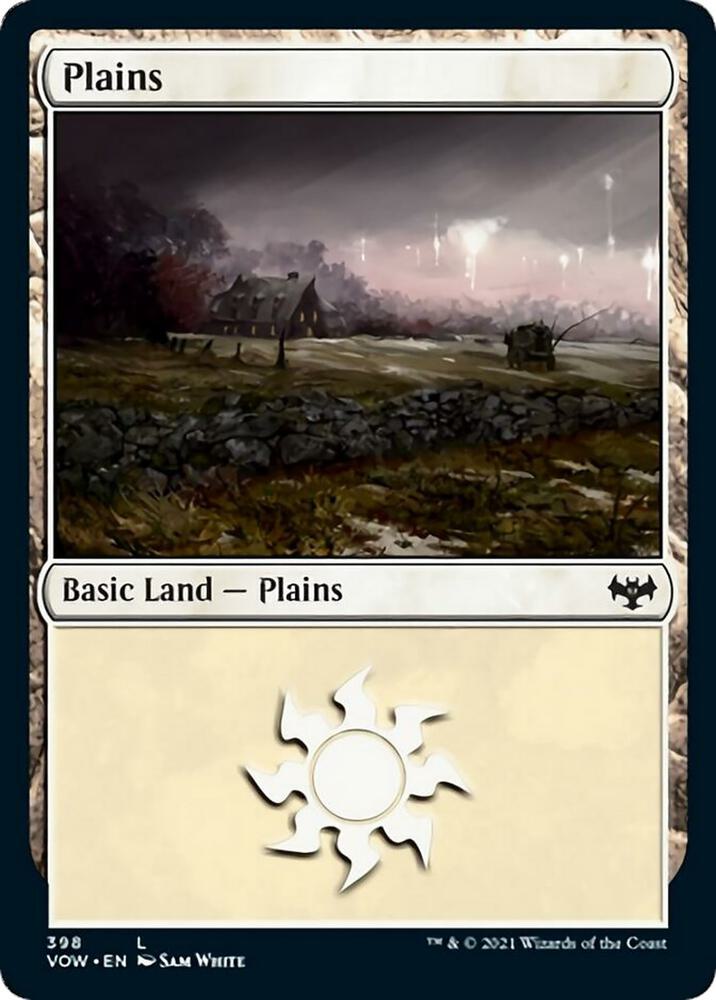 Plains 398 card from Innistrad: Crimson Vow