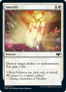 Sanctify 33 card from Innistrad: Crimson Vow