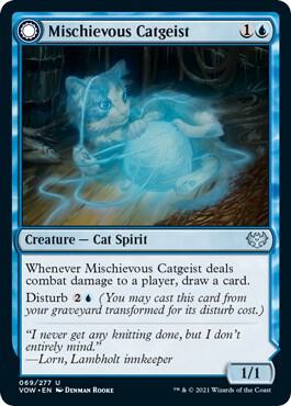 Mischievous Catgeist 69 card from Innistrad: Crimson Vow