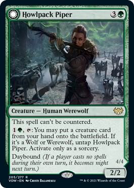Howlpack Piper 205 card from Innistrad: Crimson Vow