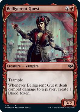 Belligerent Guest (Showcase) 301 card from Innistrad: Crimson Vow