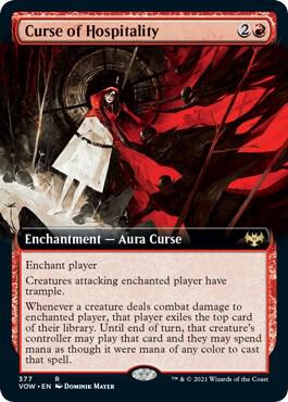 Curse of Hospitality (Extended Art) 377 card from Innistrad: Crimson Vow