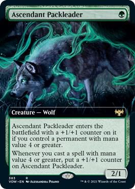 Ascendant Packleader (Extended Art) 383 card from Innistrad: Crimson Vow