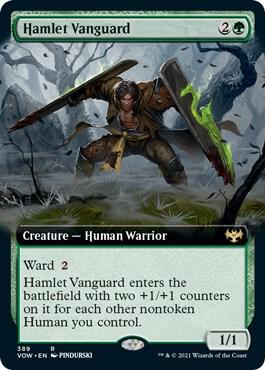 Hamlet Vanguard (Extended Art) 389 card from Innistrad: Crimson Vow