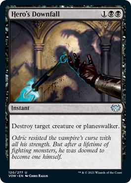 Hero's Downfall 120 card from Innistrad: Crimson Vow