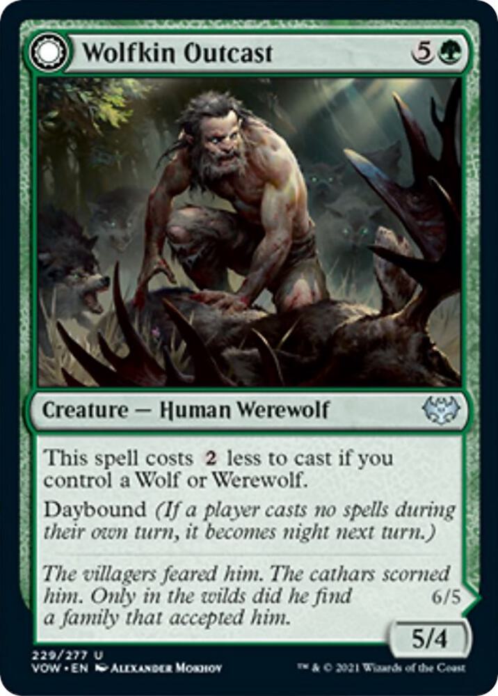 Wolfkin Outcast 229 card from Innistrad: Crimson Vow