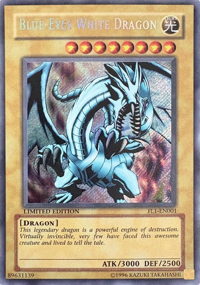 Blue-Eyes White Dragon FL1-EN001 card from Forbidden Legacy