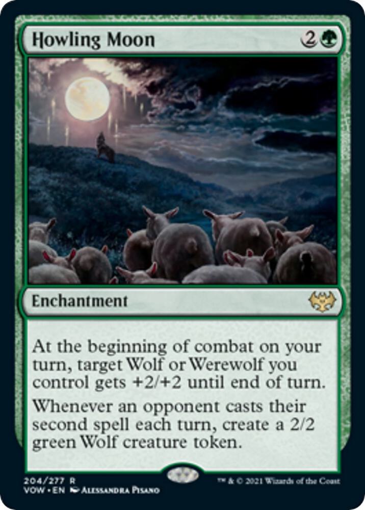 Howling Moon 204 card from Innistrad: Crimson Vow