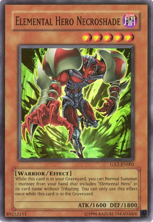 Elemental Hero Necroshade GX1-EN001 card from GX Duel Academy GBA Promo
