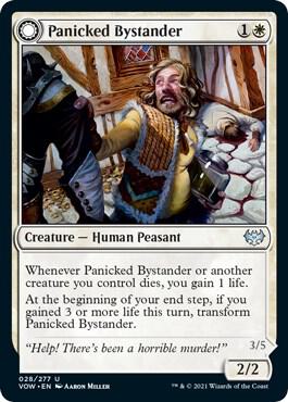 Panicked Bystander 28 card from Innistrad: Crimson Vow