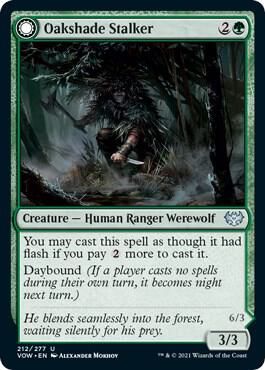 Oakshade Stalker 212 card from Innistrad: Crimson Vow