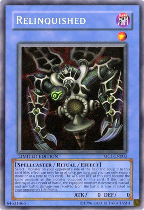 Relinquished MC1-EN003 card from Master Collection Volume 1