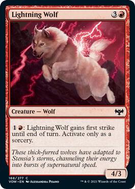 Lightning Wolf 168 card from Innistrad: Crimson Vow