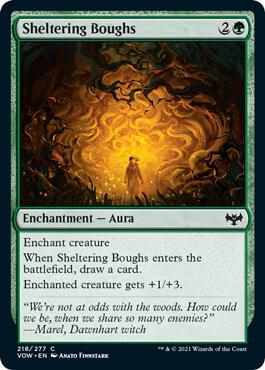 Sheltering Boughs 218 card from Innistrad: Crimson Vow