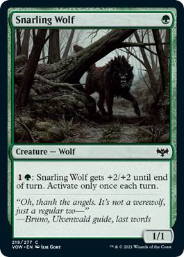 Snarling Wolf 219 card from Innistrad: Crimson Vow