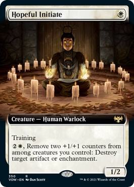 Hopeful Initiate (Extended Art) 350 card from Innistrad: Crimson Vow